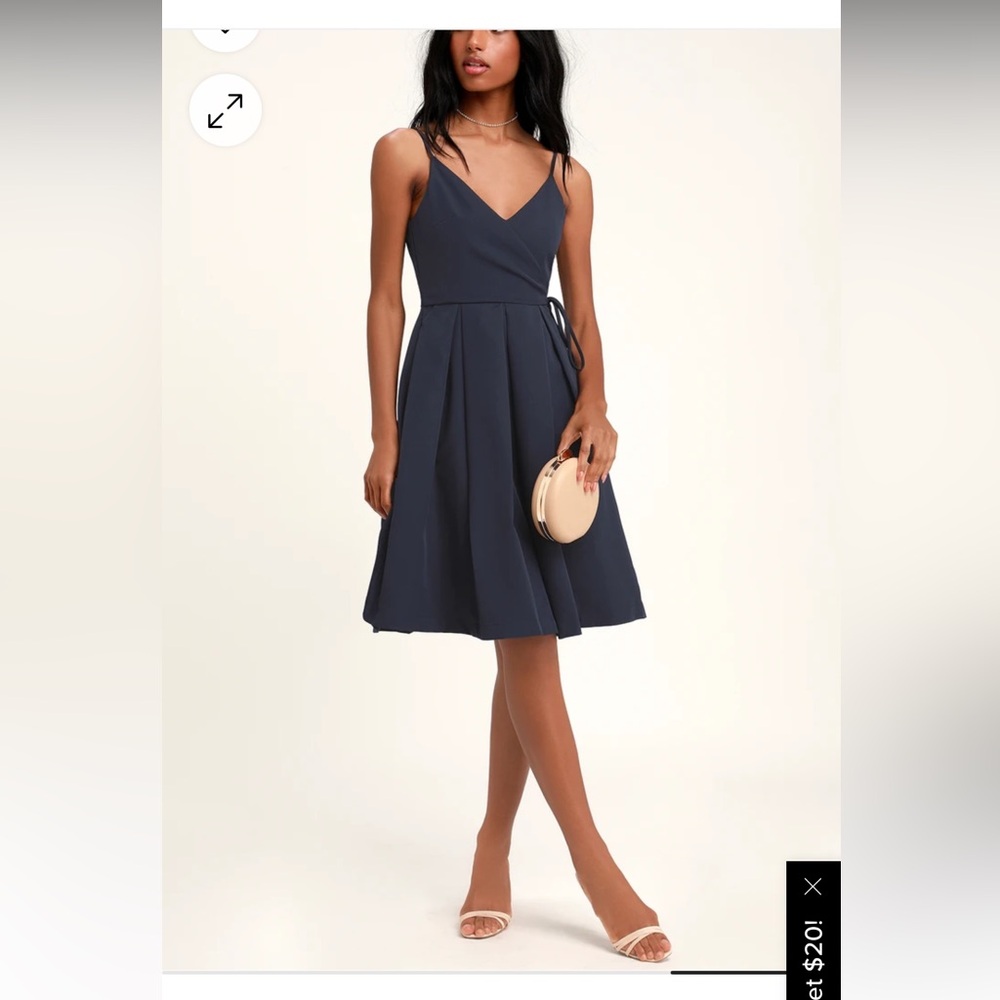 Lulu’s navy blue XS faux wrap dress
